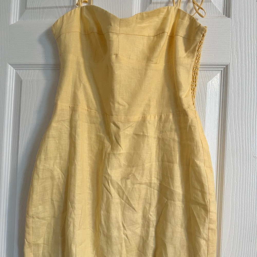Amanda Uprichard Strapless Dress in Sunny Yellow